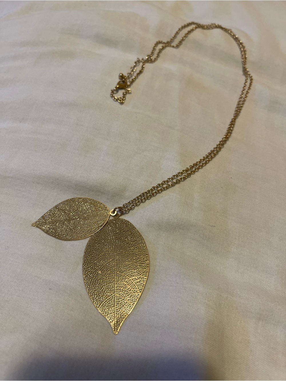 Target Gold Double Leaf Pendant Necklace